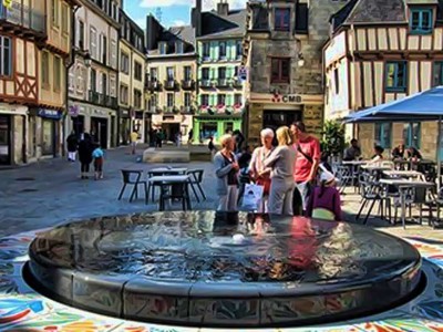 quimper place terre au duc fontaine miroir fountain diluvial