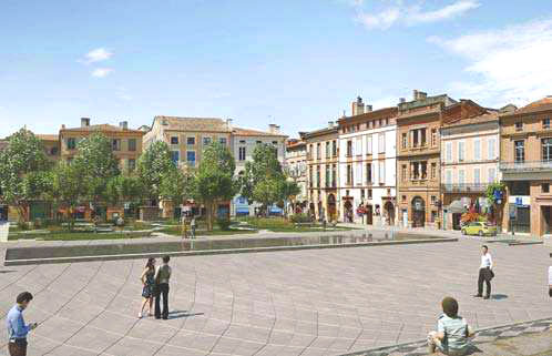 Montauban fontaine miroir d'eau place Roosevelt