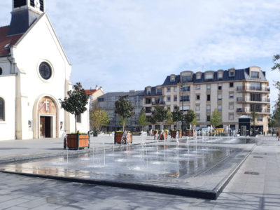 Les fontaines jumelles de la Place de la Liberté à La Garenne-Colombes