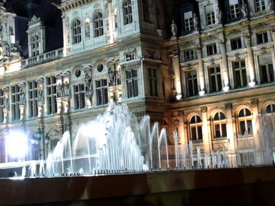 paris hotel ville fontaine ornementale diluvial nuit fountain